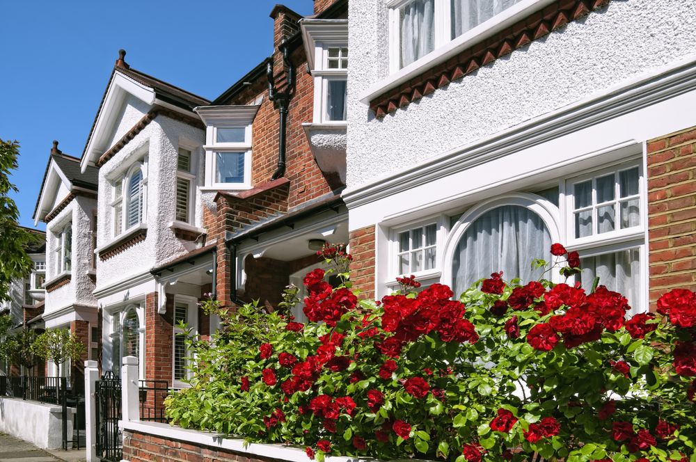 Row of Typical English Terraced Houses